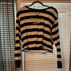 Striped Black and White Long Sleeve Top